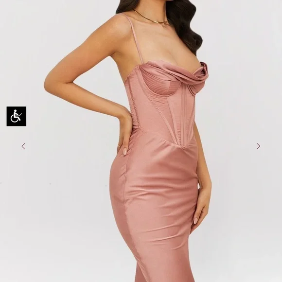 House of CB Myrna Dress Rose M - Picture 3 of 11